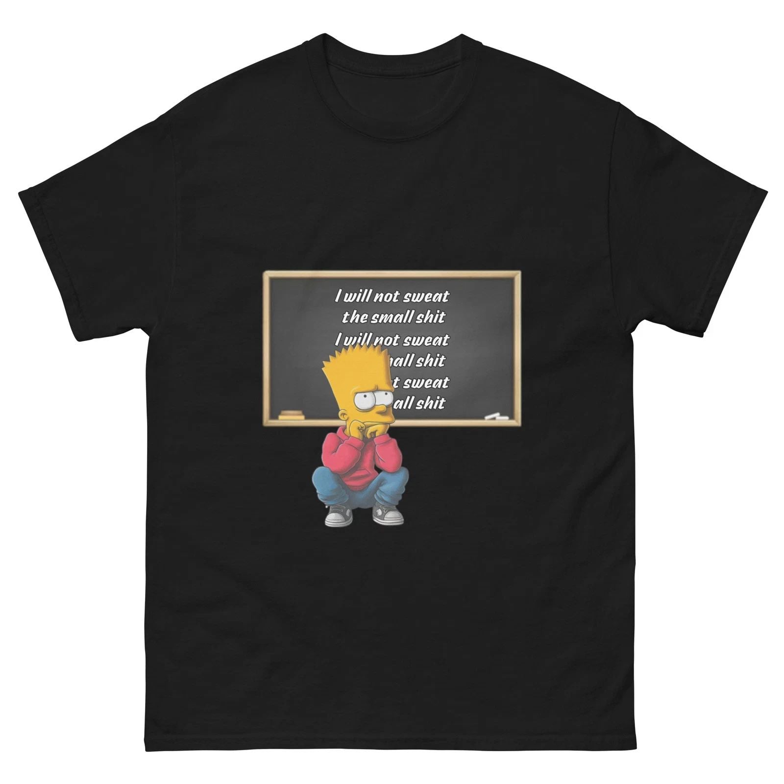 The Simpsons Bart Motivational Graphic Black T-shirt Size S-5XL