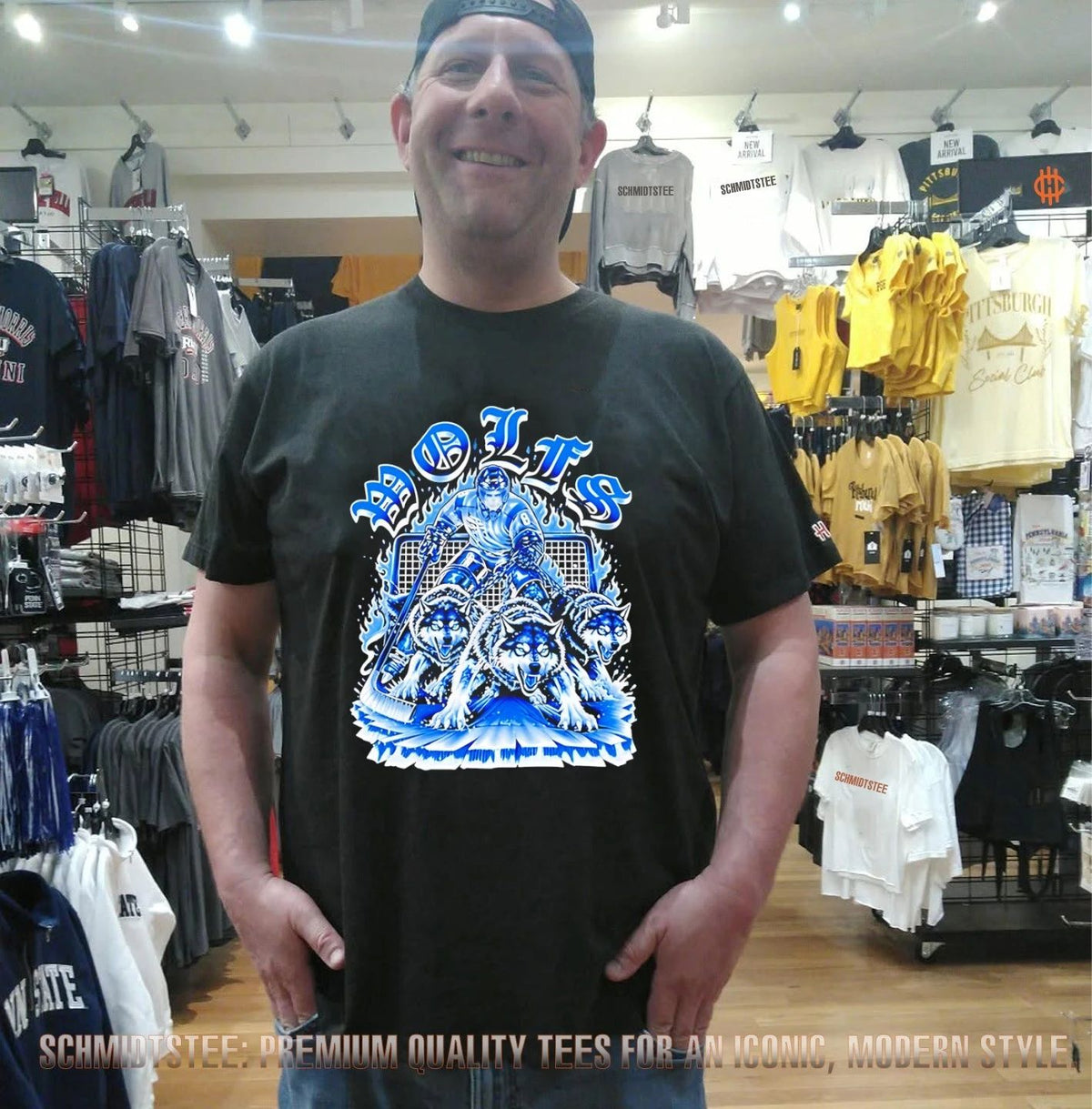 Wolf Hockey Skeleton Goalie With Three Wolves shirt