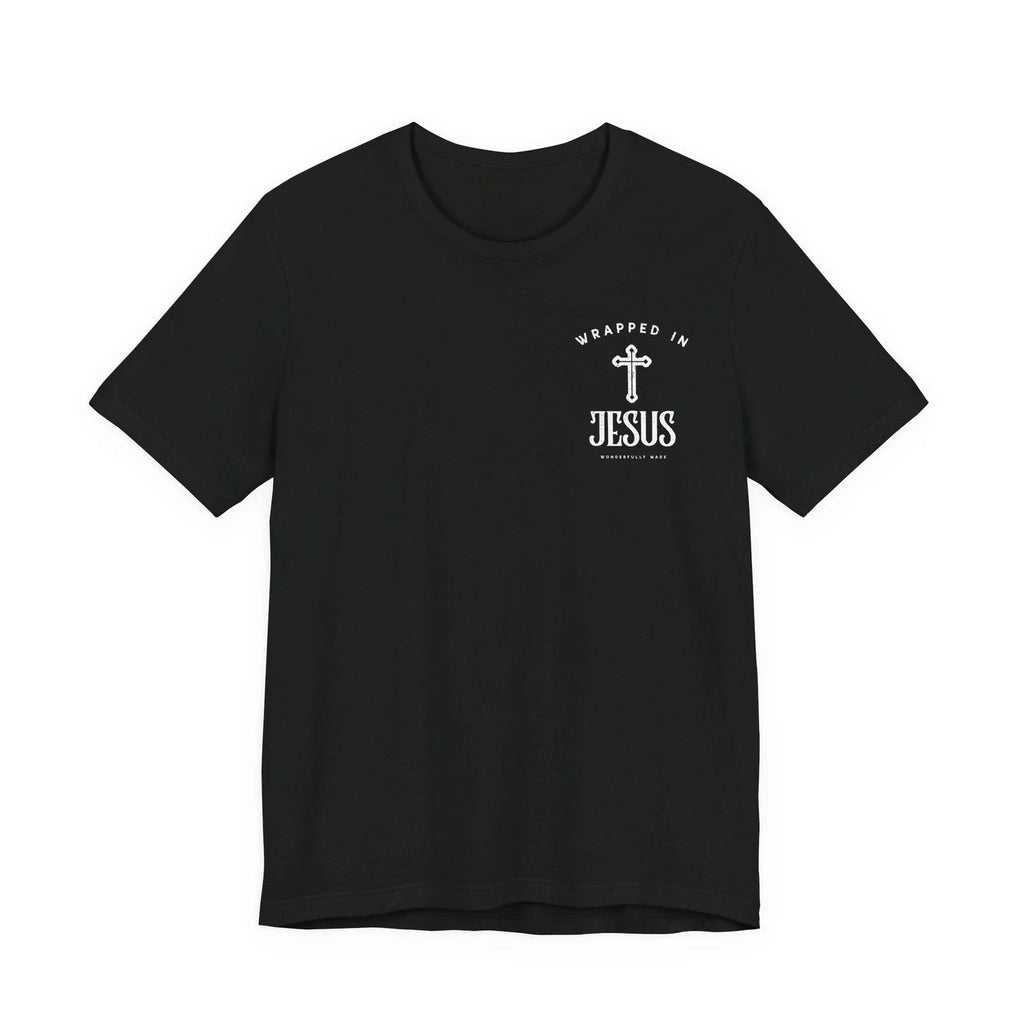 Wrapped in Jesus T‑Shirt — 'Wrapped in Jesus' Heart with Rays Graphic Tee.
