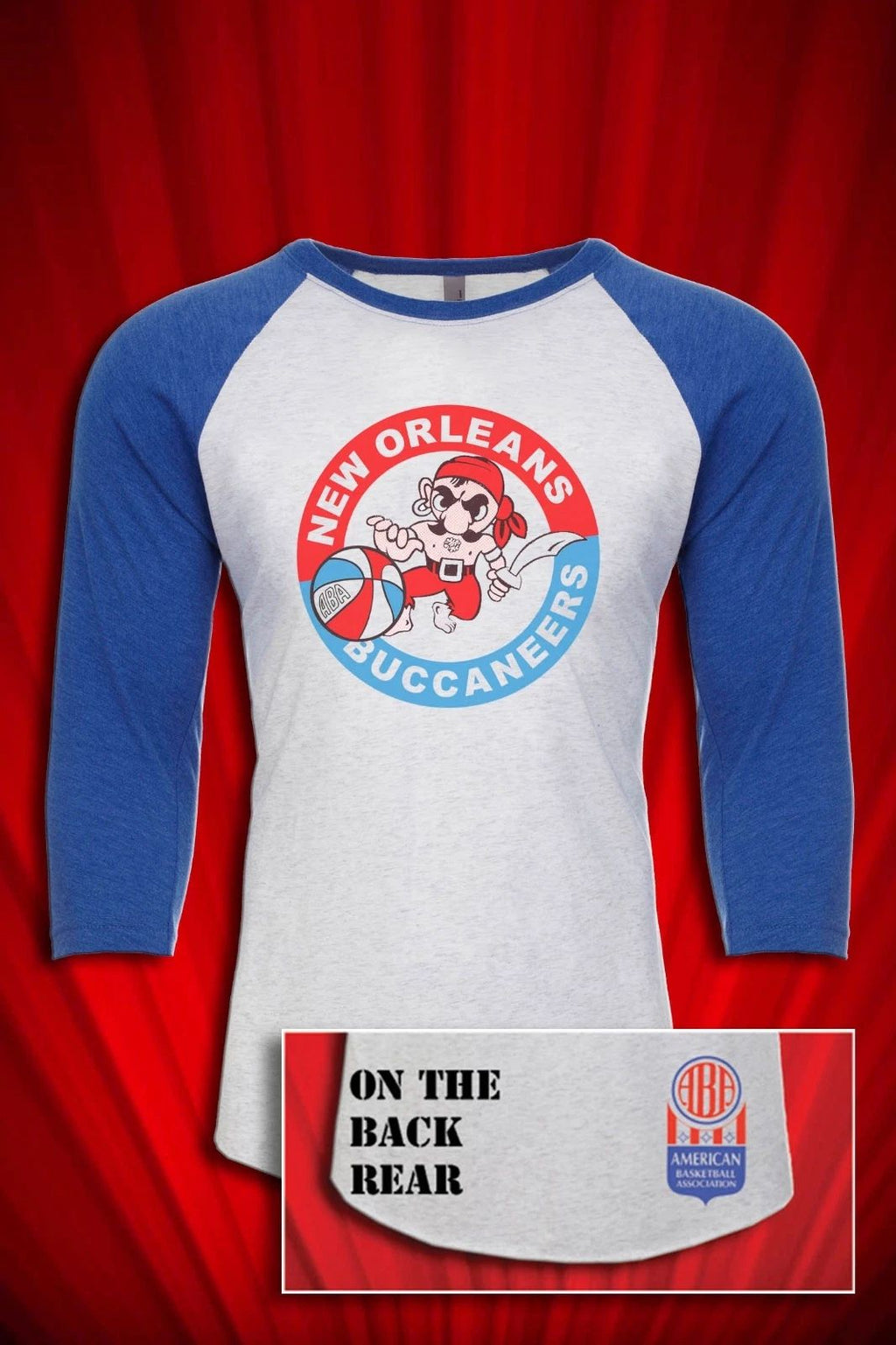 New Orleans Buccaneers Vintage 1970s ABA Basketball Tee T-SHIRT FREE S&H Defunct