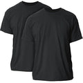 2 Pack Mens Cotton Blank Plain Basic Crew Neck Short Sleeve Black T-Shirt Tee