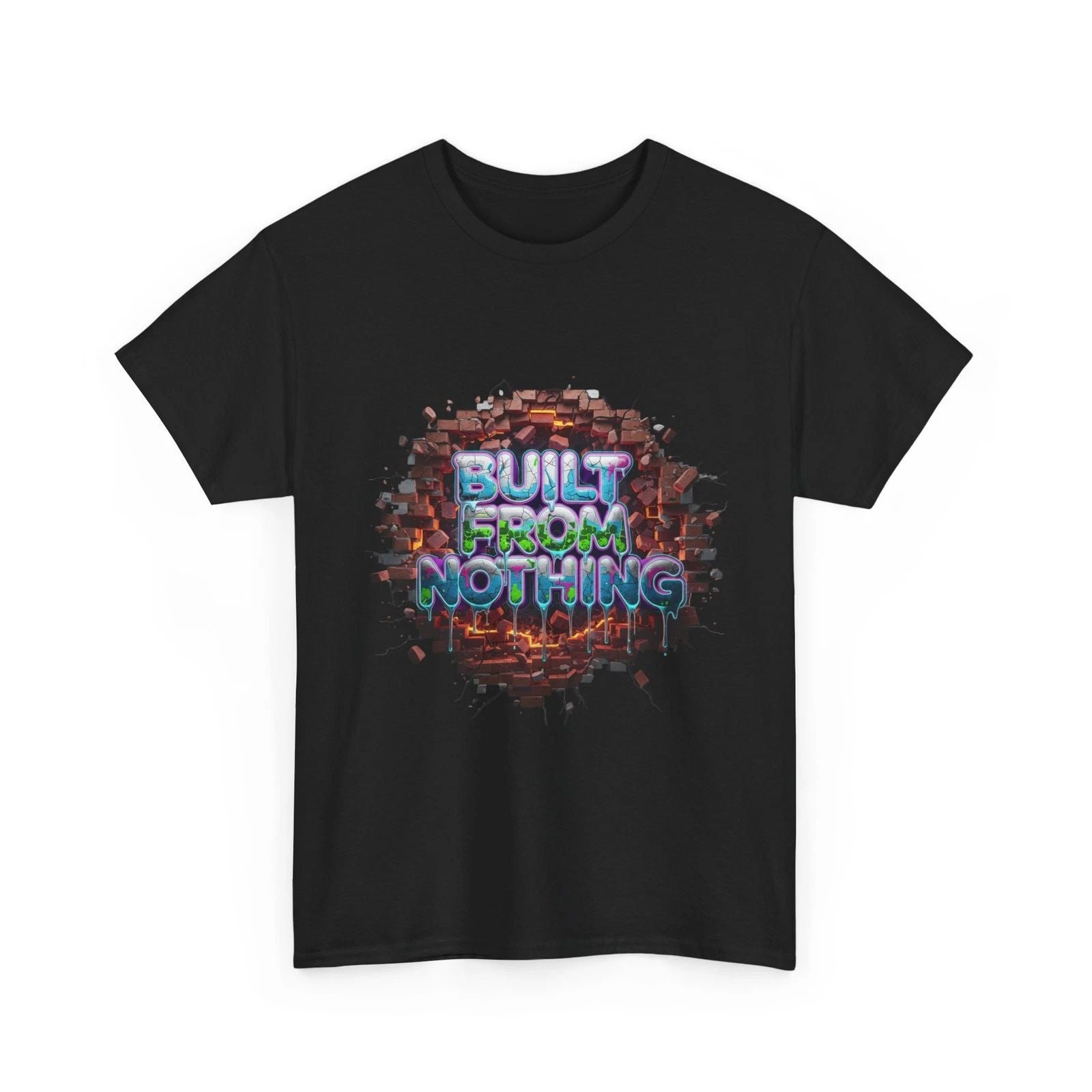 Built From Nothing Graffiti T-Shirt | Motivational Typography T-shirt, Cool Gift