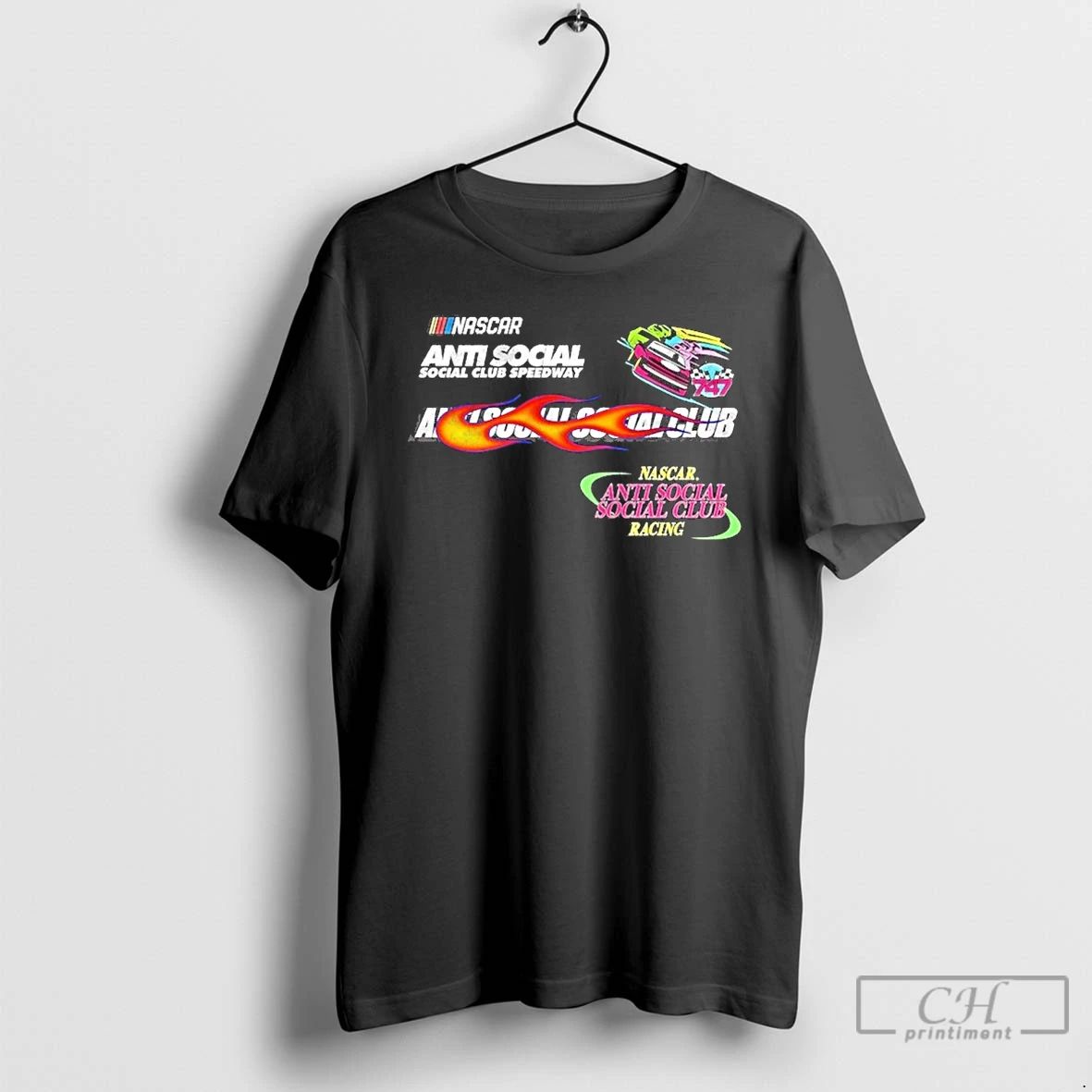 Classic Anti Social Social Club X Nascar Racing T Shirts