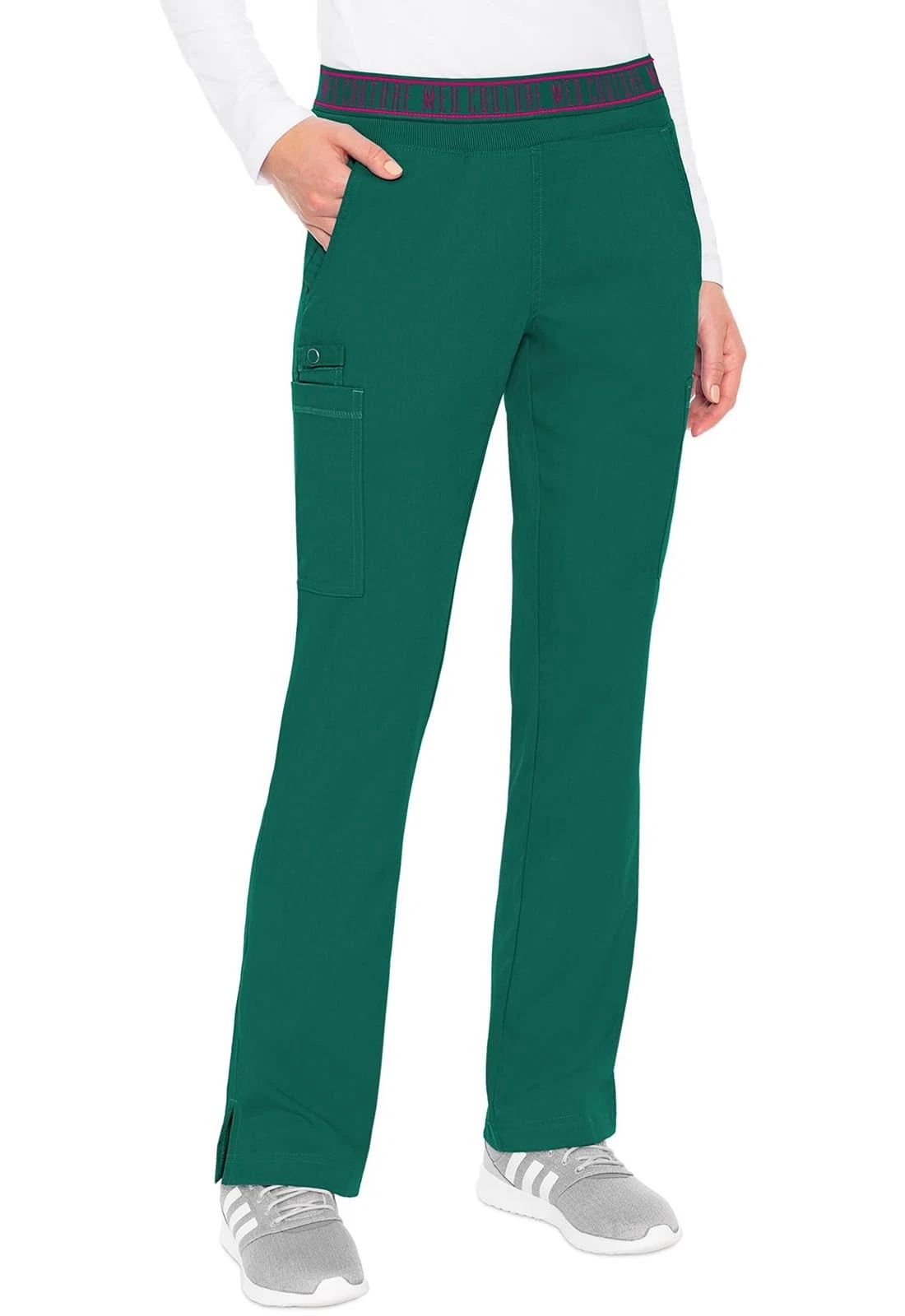 Women's Yoga Pull-On Pant with 7 Pockets Ultra-Soft Rib-Knit Waistband and 2-...