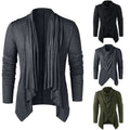 Asymmetrical Design Long Sleeve Cardigan for Men with Stylish Shawl Collar