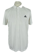 ADIDAS White Polo Shirt size L Mens Aeroready Sports Shirt Short Sleeves Top