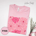 Pink Boho Floral Comfort Tee Women's Soft Casual