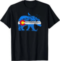 Colorado Flag Design Mountains and Bear Landscape Graphic T-Shirt