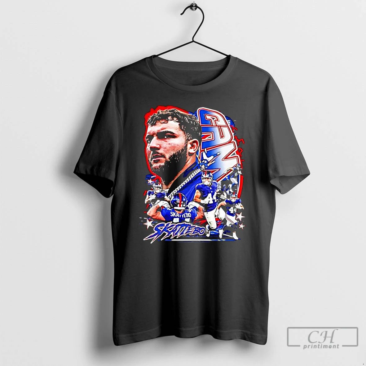 Classic Cameron Skattebo Picture Collage New York Giants T Shirts