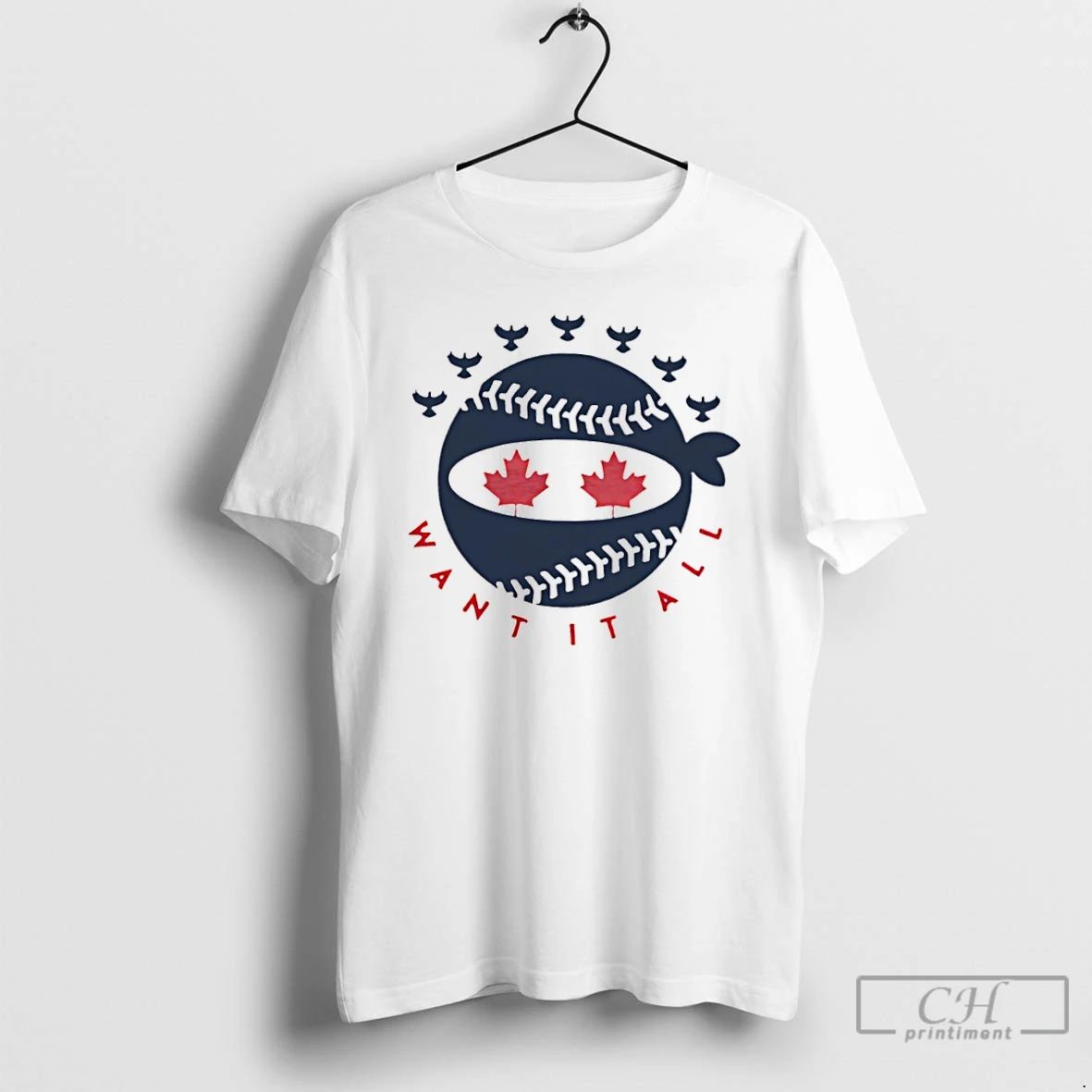 Classic Pitching Ninja Red Maple Want It All Logo T Shirts