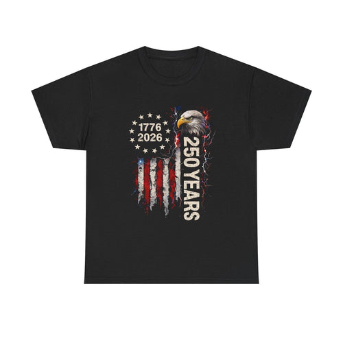 1776-2026 250th Bald Eagle American Flag T-Shirt | Patriotic Tee
