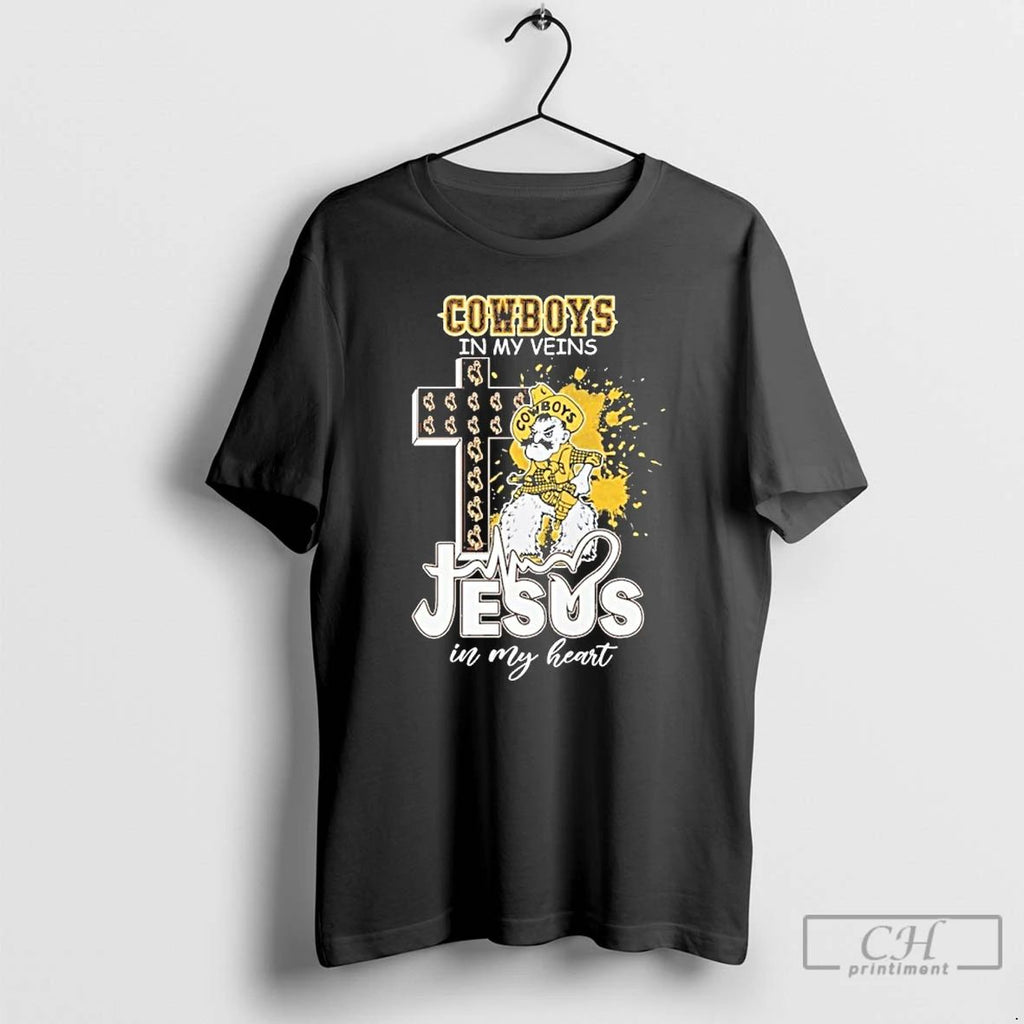 Classic Cowboys In My Veins Cowboys Jesus In My Heart T Shirts