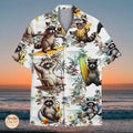 Raccoon Surfing Hawaii Shirt Funny Men Women Aloha Beach
