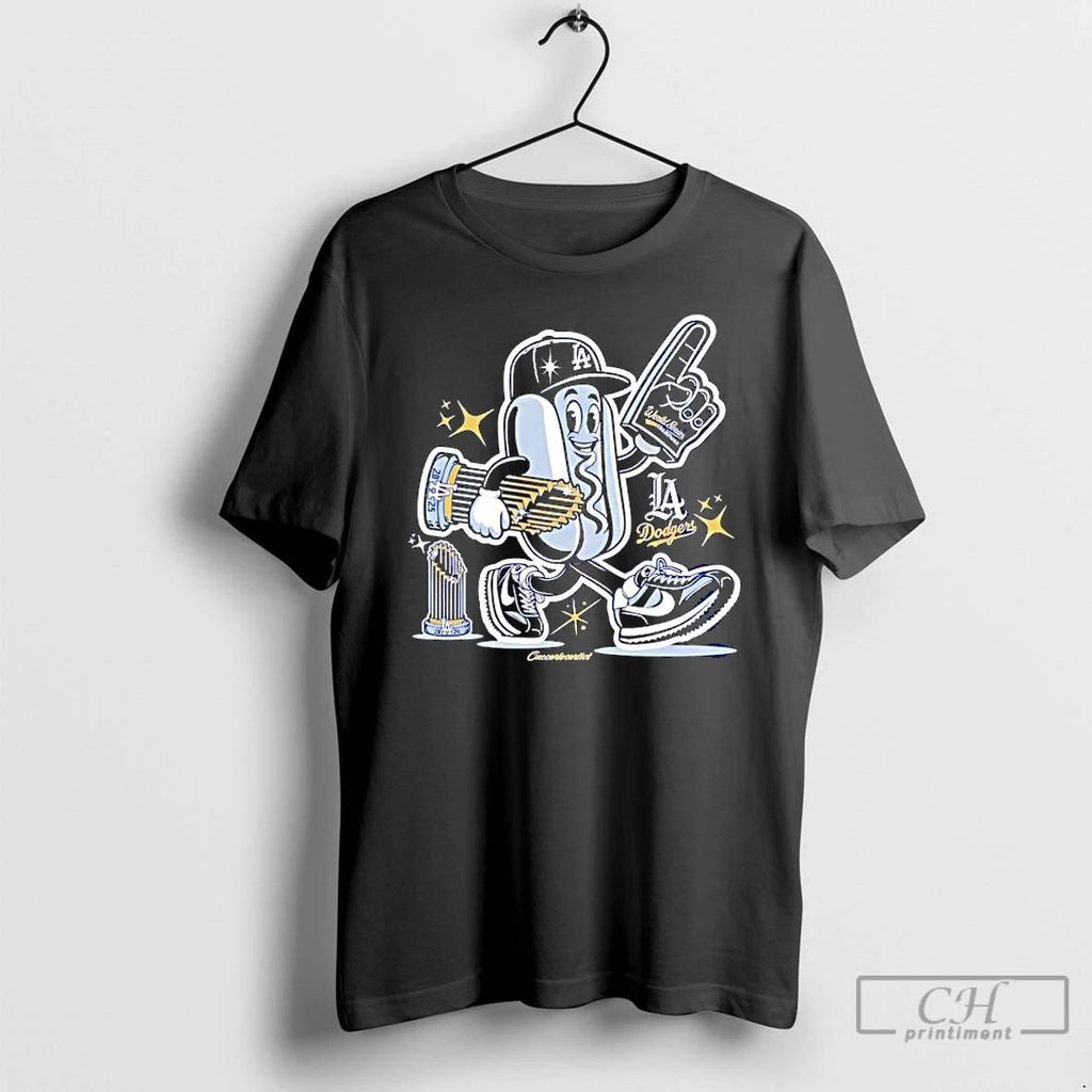 Premium Dodger Dog Hot Dog X Los Angeles Dodgers World Series Win T Shirts