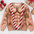 Custom Funny Patriotic Ugly Sweatshirt - Personalized Christmas Birthday Gifts For Men - Rocking Candy Cane Mankini Today