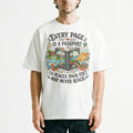Open Book World Travel Vintage Graphic T-Shirt Reader Explorer Journey Gift Tee