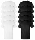 Gildan Mens DryBlend Black & White (Pack of 10) Bulk Lot Plain Adult T-Shirt Tee