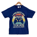 Gamer Shirt I PAUSED MY GAME Unisex Blue Short Sleeve Pullover T-Shirt Medium
