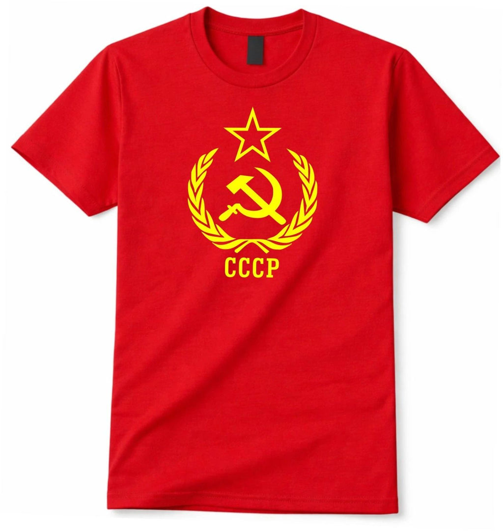 CCCP Hammer & Sickle T Shirt  Russian Soviet Graphic Tee Mens UK