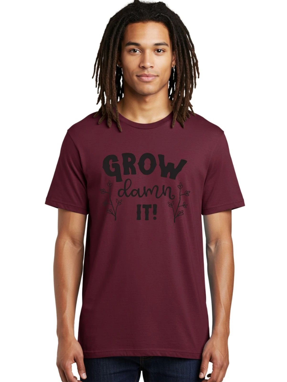 Grow-Damn-It Mens Graphic Tee, 100% Cotton, Casual Summer Wear