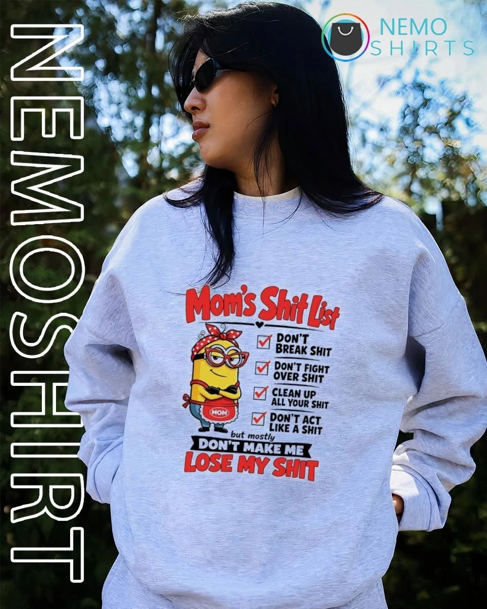 Minion Mom’s Shit List Funny Quote Mom Humor shirt