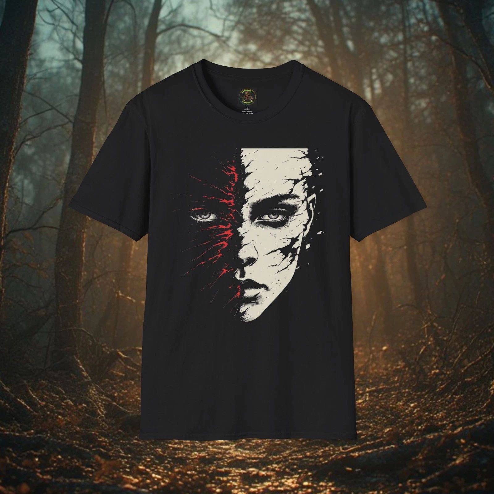 Split Face Portrait T-Shirt | Half  Woman
