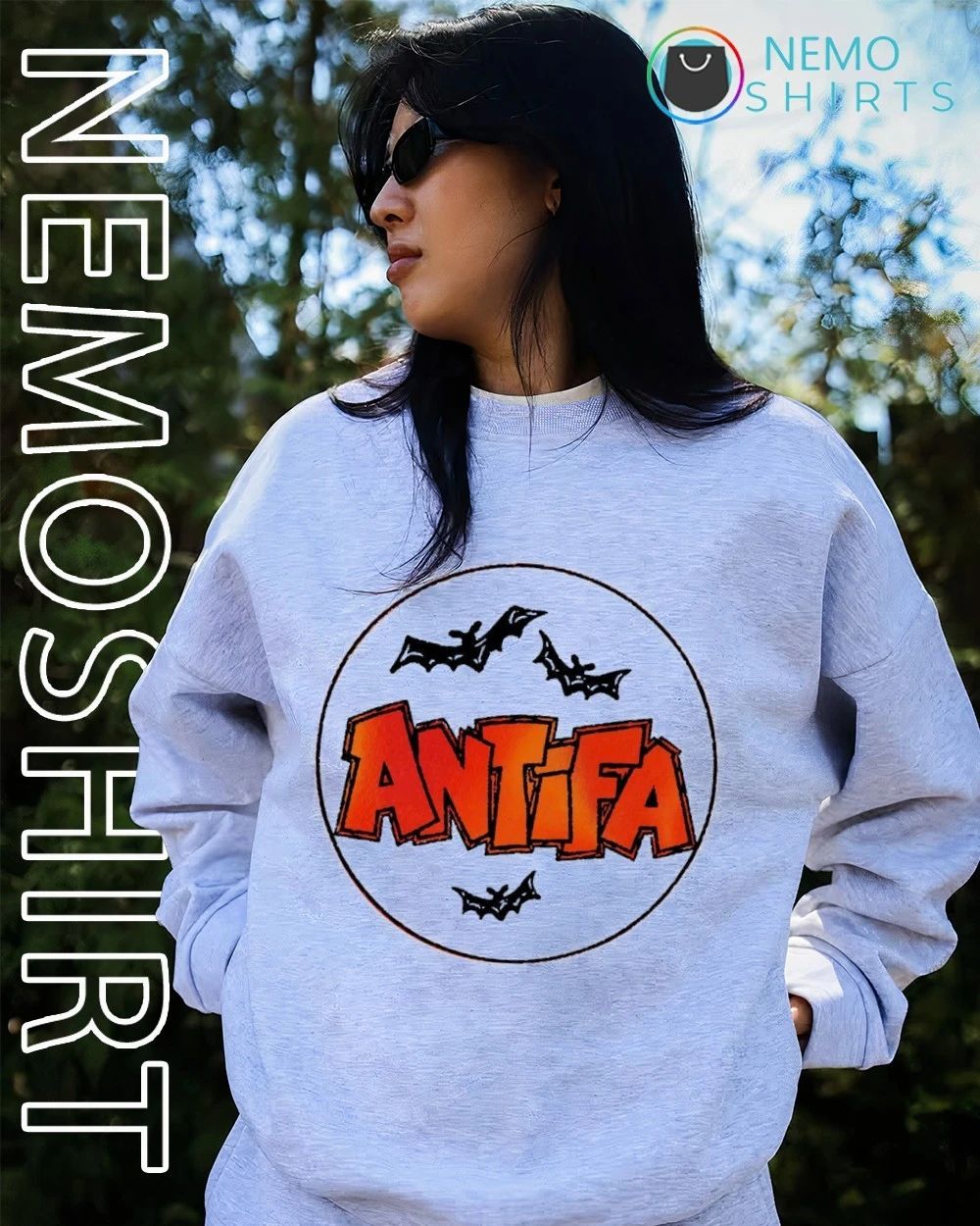 Antifa Spooky Halloween Bat Bats Political shirt