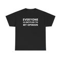 Everyone Is Entitled To My Opinion Tee | Funny Sarcastic Quote Shirt