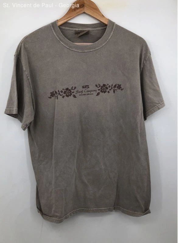 Stay Cool Gray Cozumel, Mexico Surf Company Distressed T Shirt - Size S