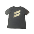 Hurley Mens Graphic T-Shirt Large Blue Gold Stripe Short Sleeve Surf Tee (0993)