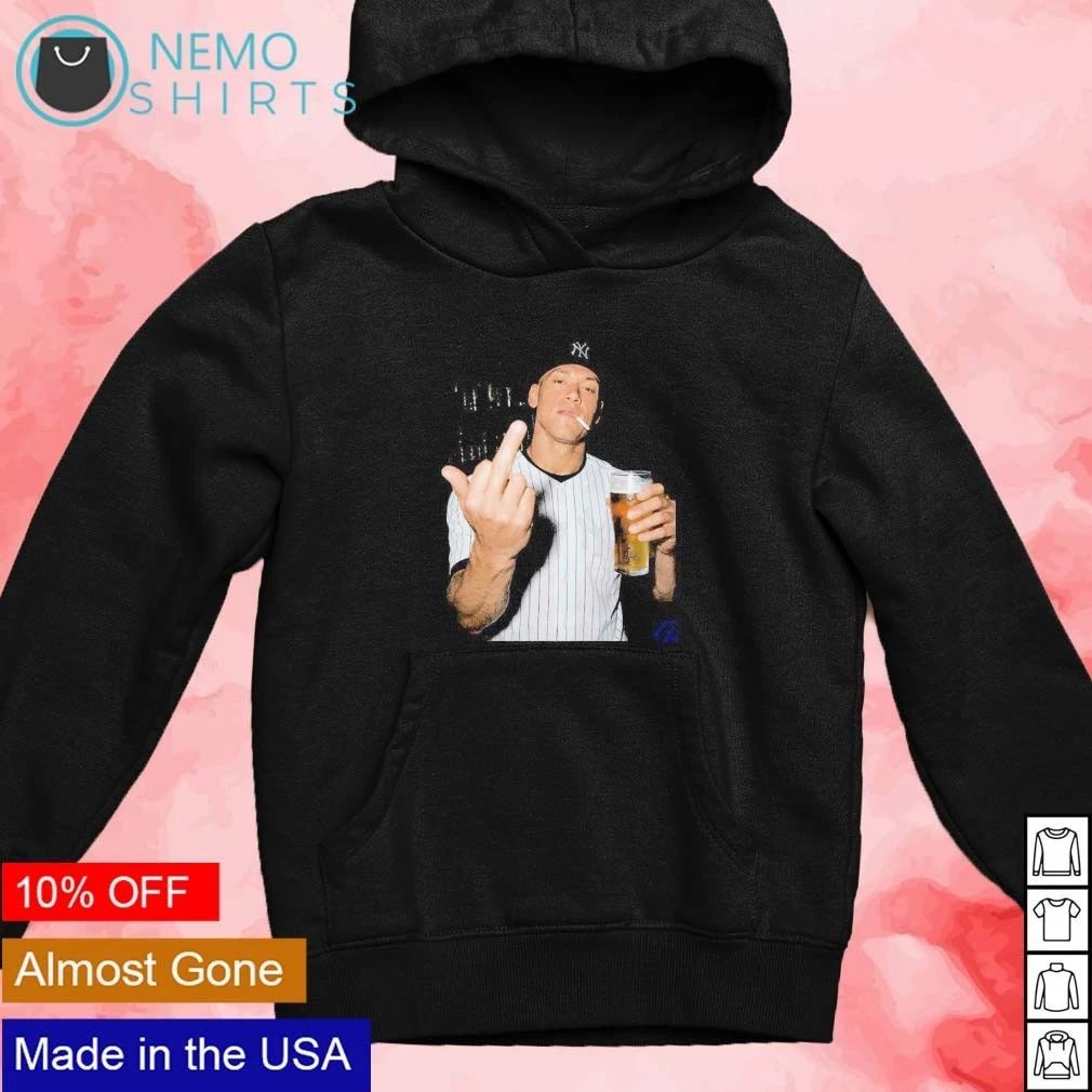 Aaron Judge Smoking Drinking Beer and Middle Finger shirt