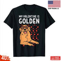 BEST NEW! My Valentine Is Golden Retriever Valentines Day Pet Dog Lover T-Shirt