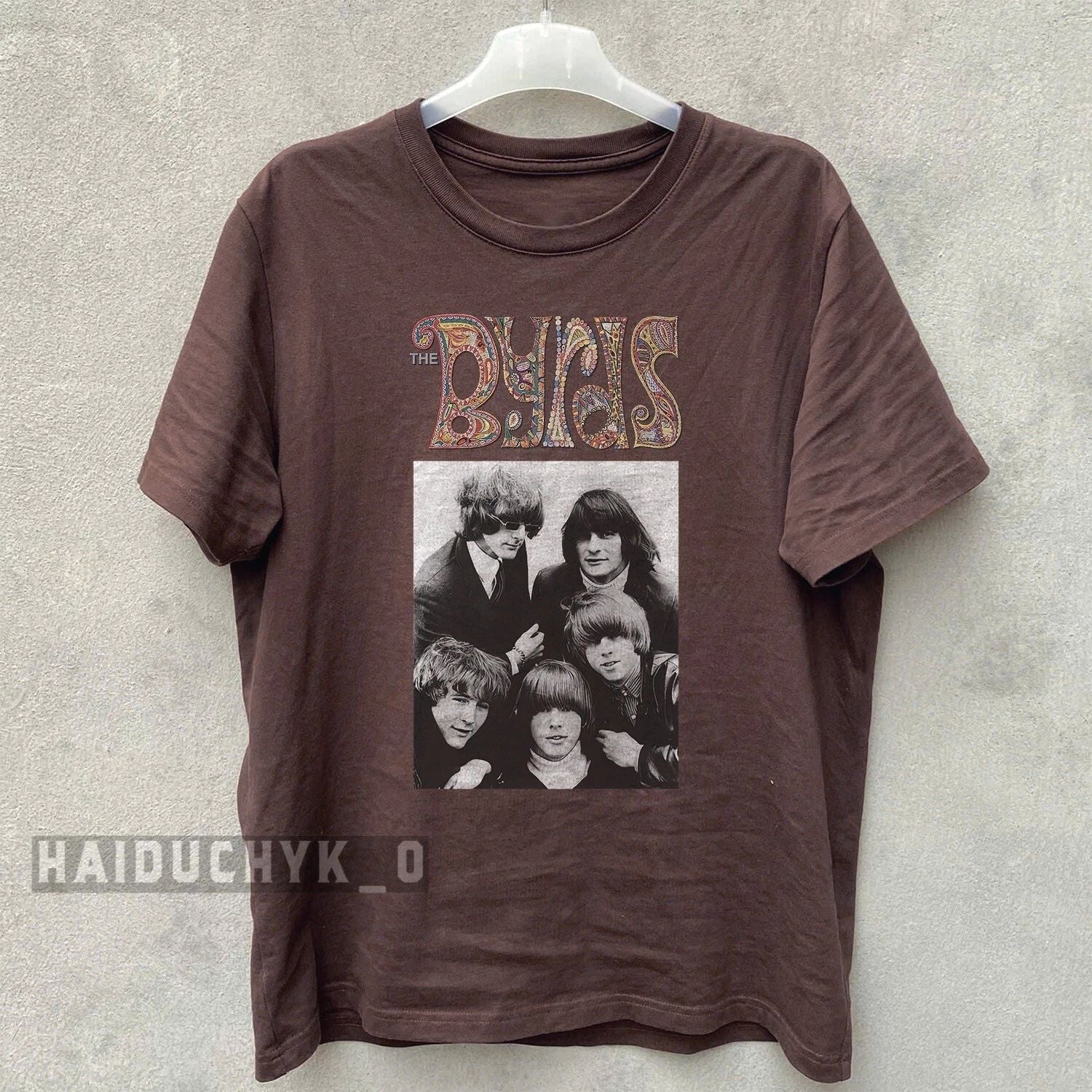 The Byrds Rock Band Retro Unisex Russet T-shirt Size S-5XL