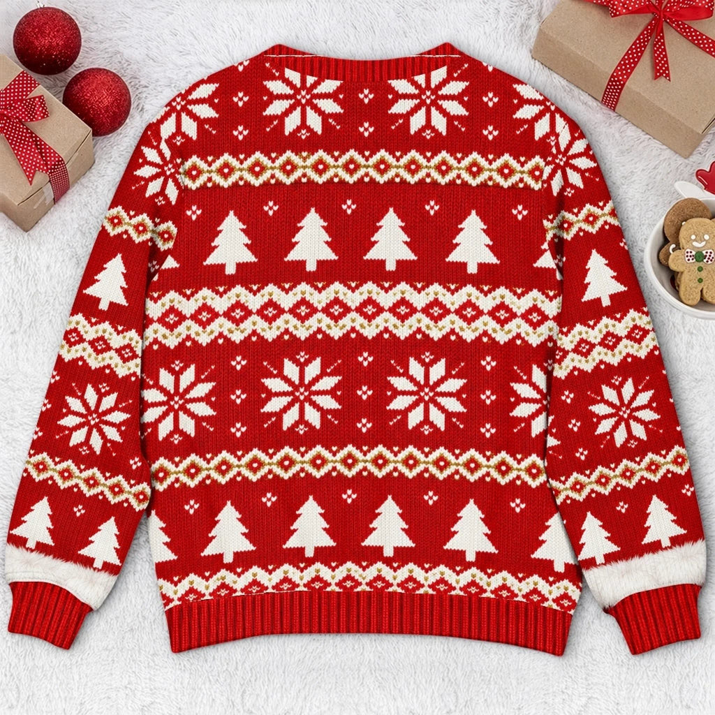 Custom Christmas Bow Couple Gifts - Personalized Ugly Sweatshirt