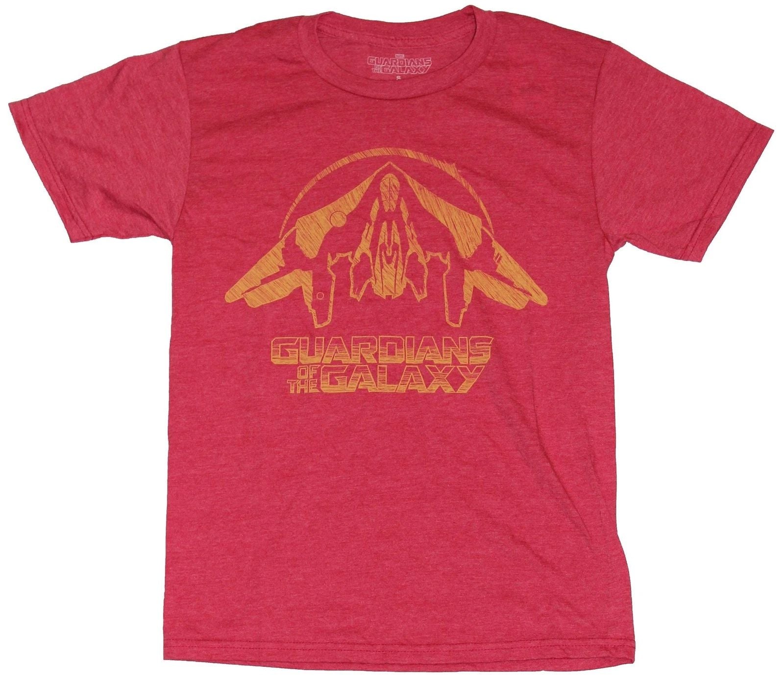 Guardians of the Galaxy Mens T-Shirt - Distressed Simple Yellow Ship Image
