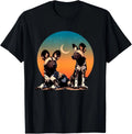 African Painted Wild Dogs Sunset Moon Wild Dog Lovers Design T-Shirt - USA Size