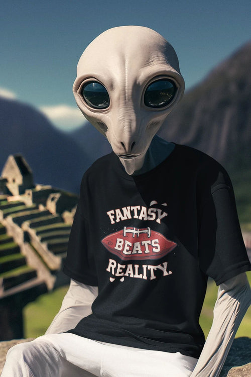 "Fantasty Beats Reality" Fantasy Football T-Shirt - Free Shipping!