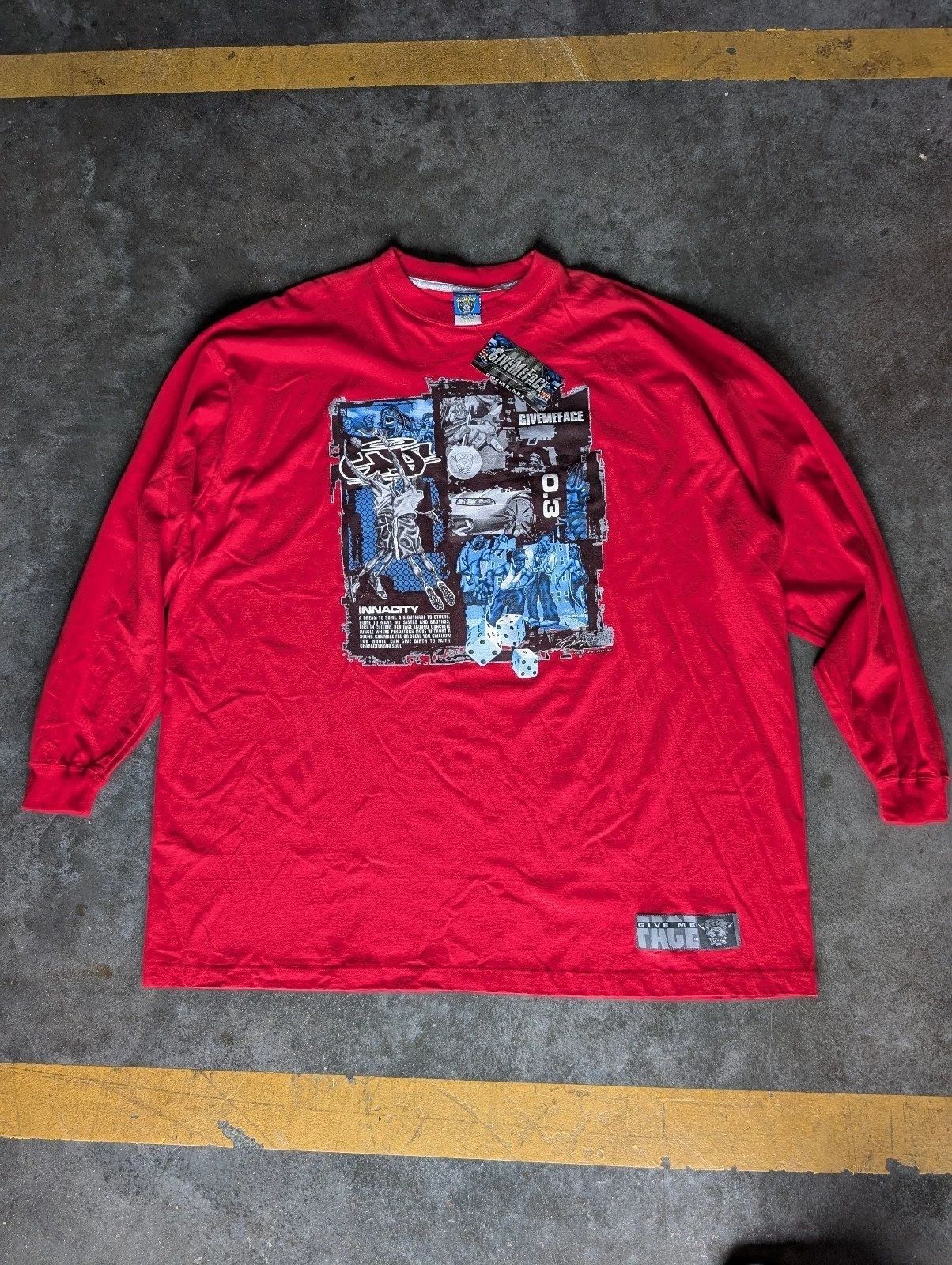 Vtg GiveMeFace History Shirt Mens 3XL NEW Long Sleeve Graphic Urban Streetwear
