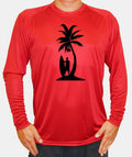 Surfer Palm Surfing Long Sleeve UPF 30 T-Shirt Boat Water Sport UV Protection