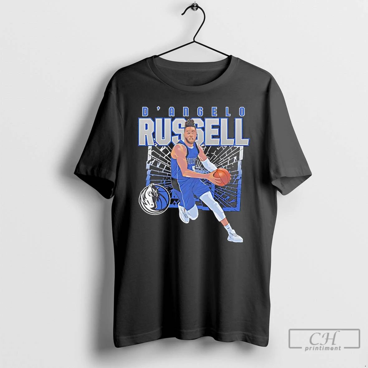 Premium Dangelo Russell Dallas Mavericks Basketball Player Shattered T Shirts