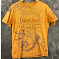Streetwear x Y2K Modern Culture Distressed Grunge Graphic T-Shirt Large Orange