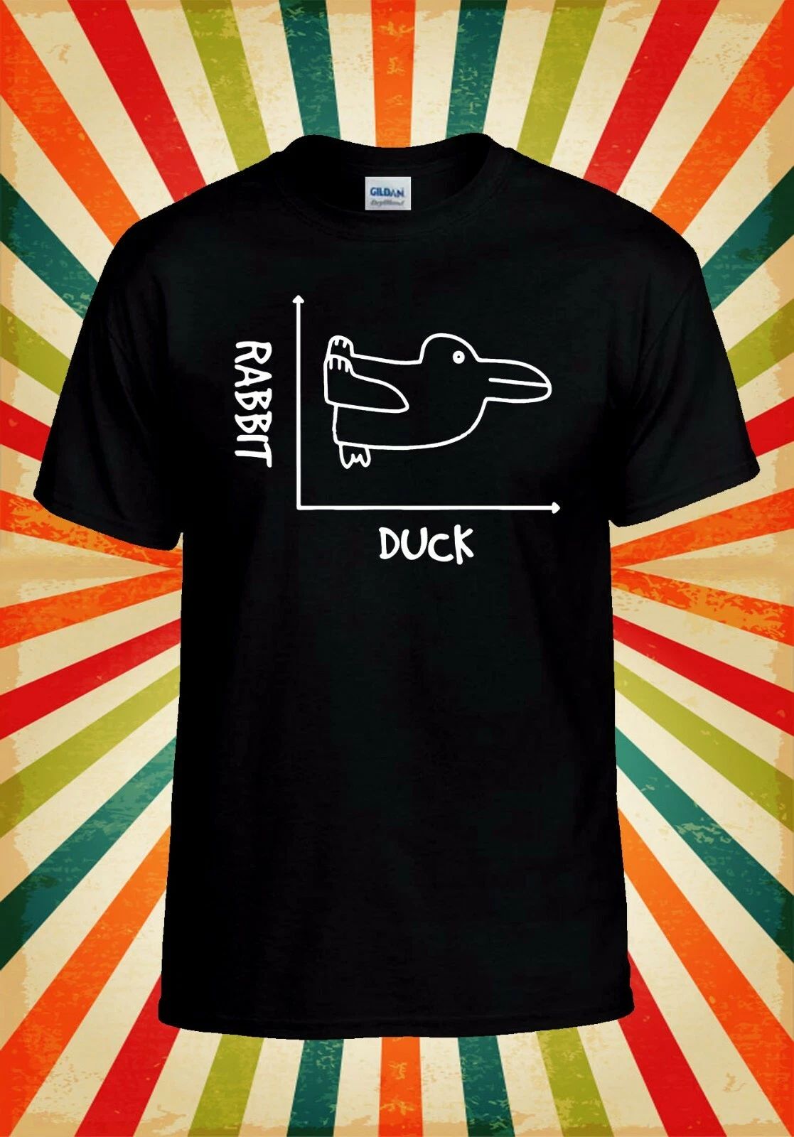 Rabbit Or Duck Graph Fun Cool Retro Men Women Vest Tank Top Unisex T Shirt 2725