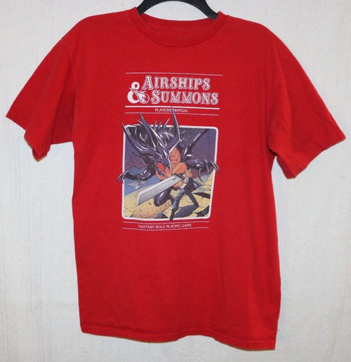 AIRSHIPS & SUMMONS Fantasy Role Playing Game, Players Manual, Red T-Shirt, Small