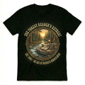 Vintage Forest Reader's Retreat T-Shirt Cat Book Lover Nature Mindfulness Tee