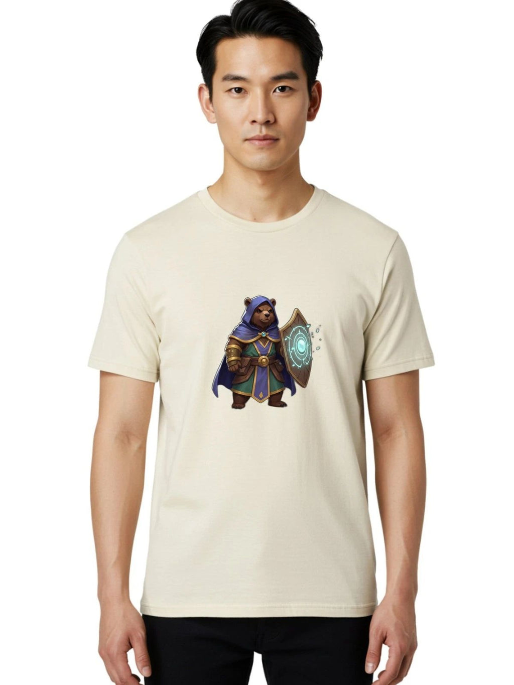 Guardian-Bear Mens Graphic Tee, 100% Cotton, Casual Summer Wear
