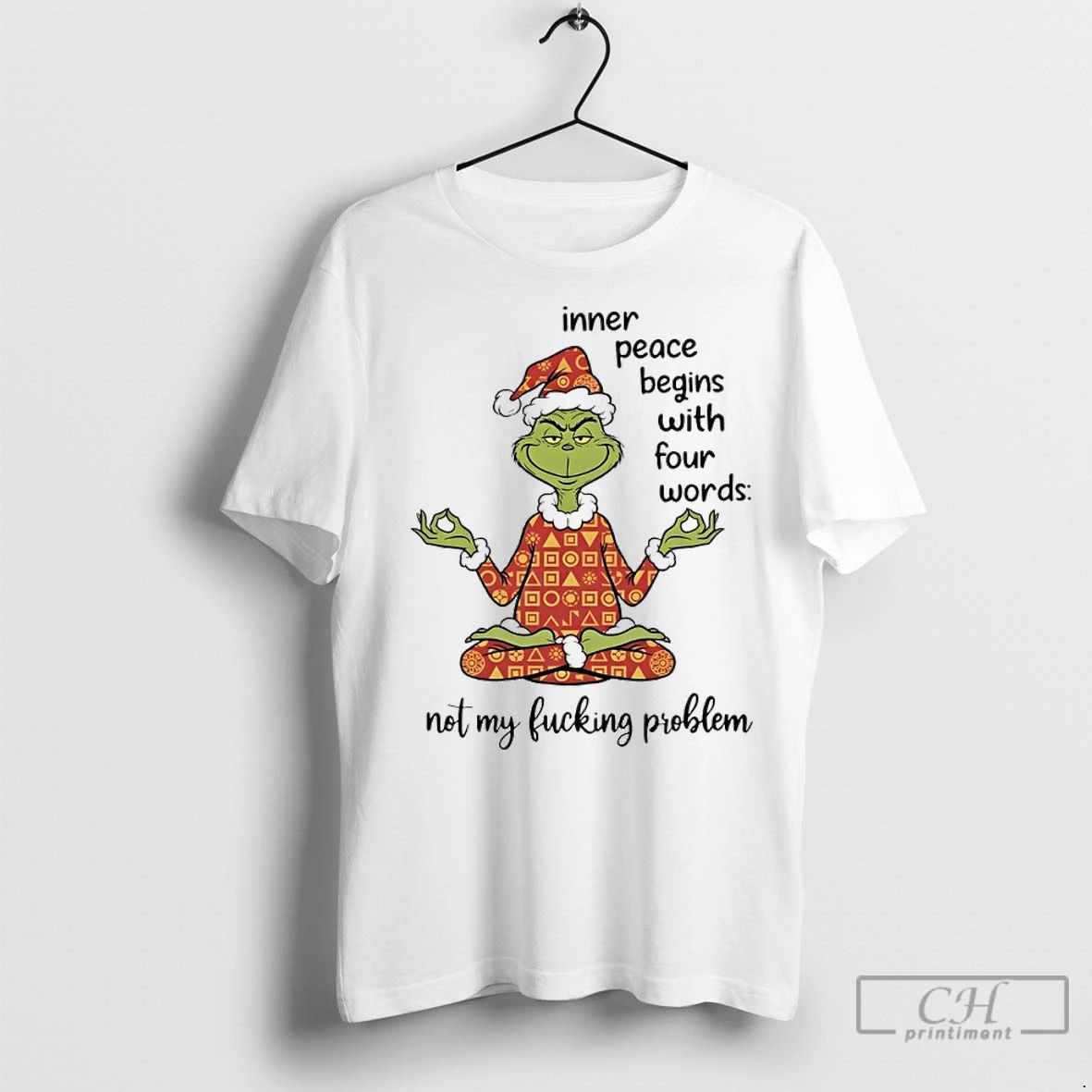 Classic Grinch Christmas Yoga Inner Peace Begins With Four Words Not My Fucking Problem
