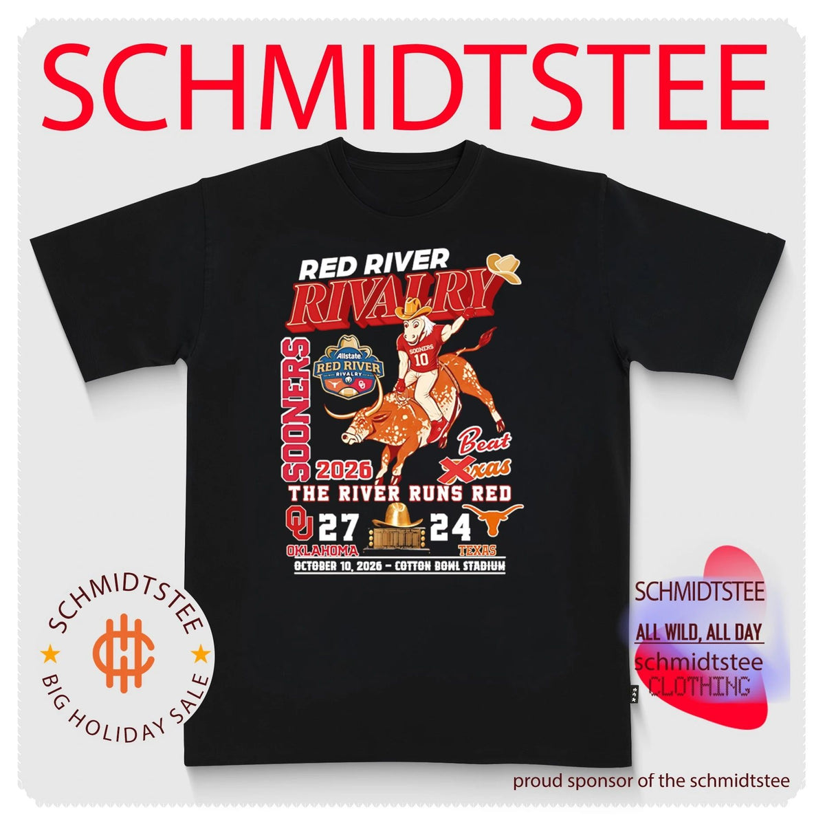 Oklahoma Sooners vs Texas Longhorn Golden Hat Trophy Champions 2026 mascot Red River Rivalry shirt