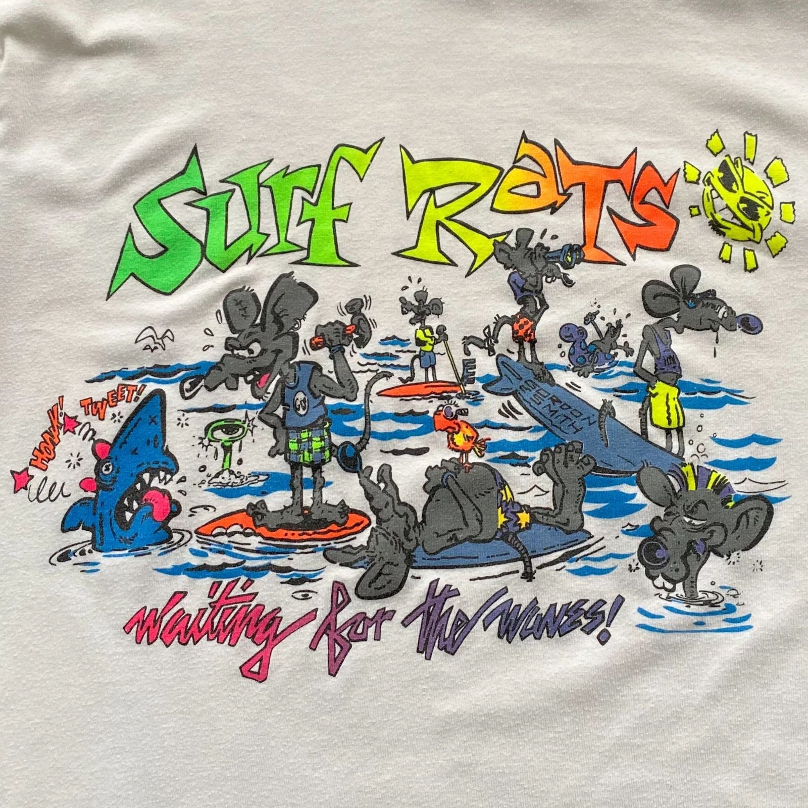 90s The Surf Rats Waiting for the Waves Shirt Short Sleeve SG194 FREE SHIPPING