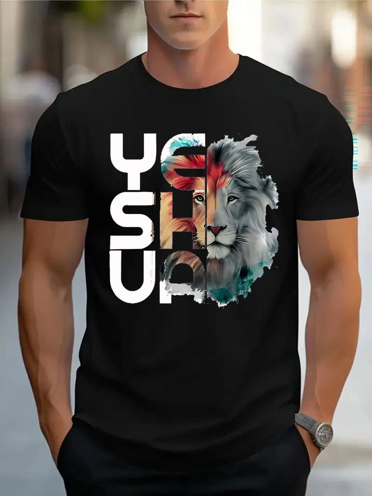 Motivational Lion Graphic Tee Yes You Can Inspirational T Shirt