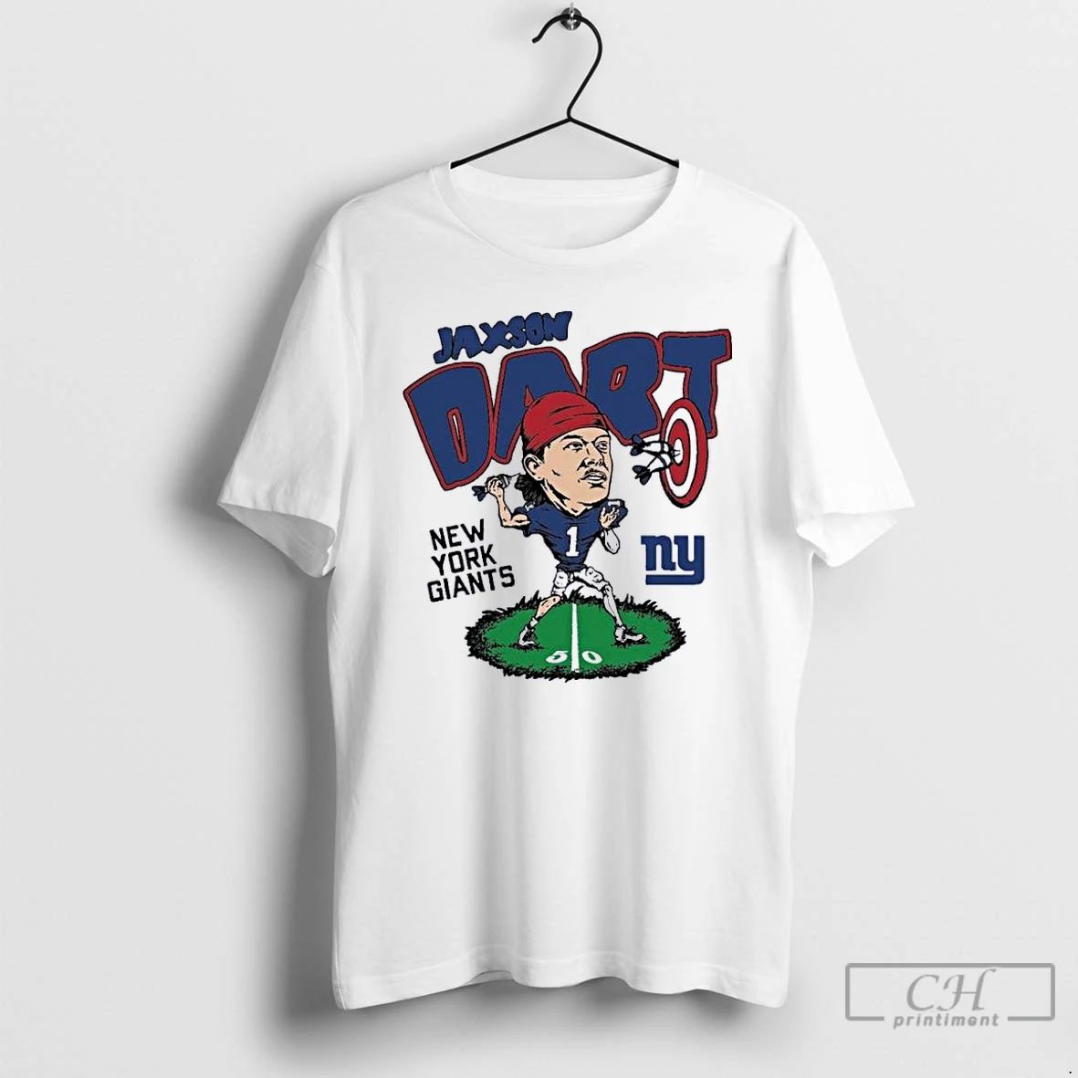 Classic Jaxson Dart New York Giants Caricature T Shirts